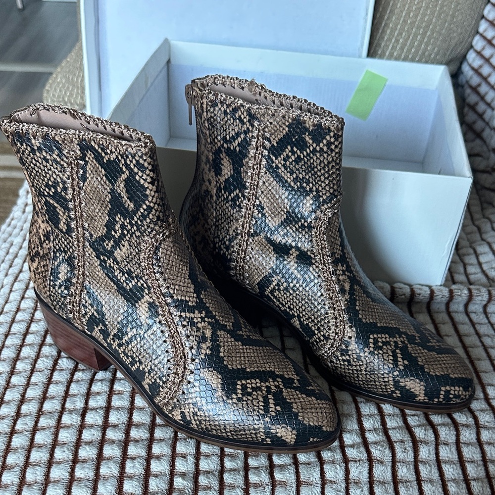 Chelsea & Violet brown snakeskin Lucy boots